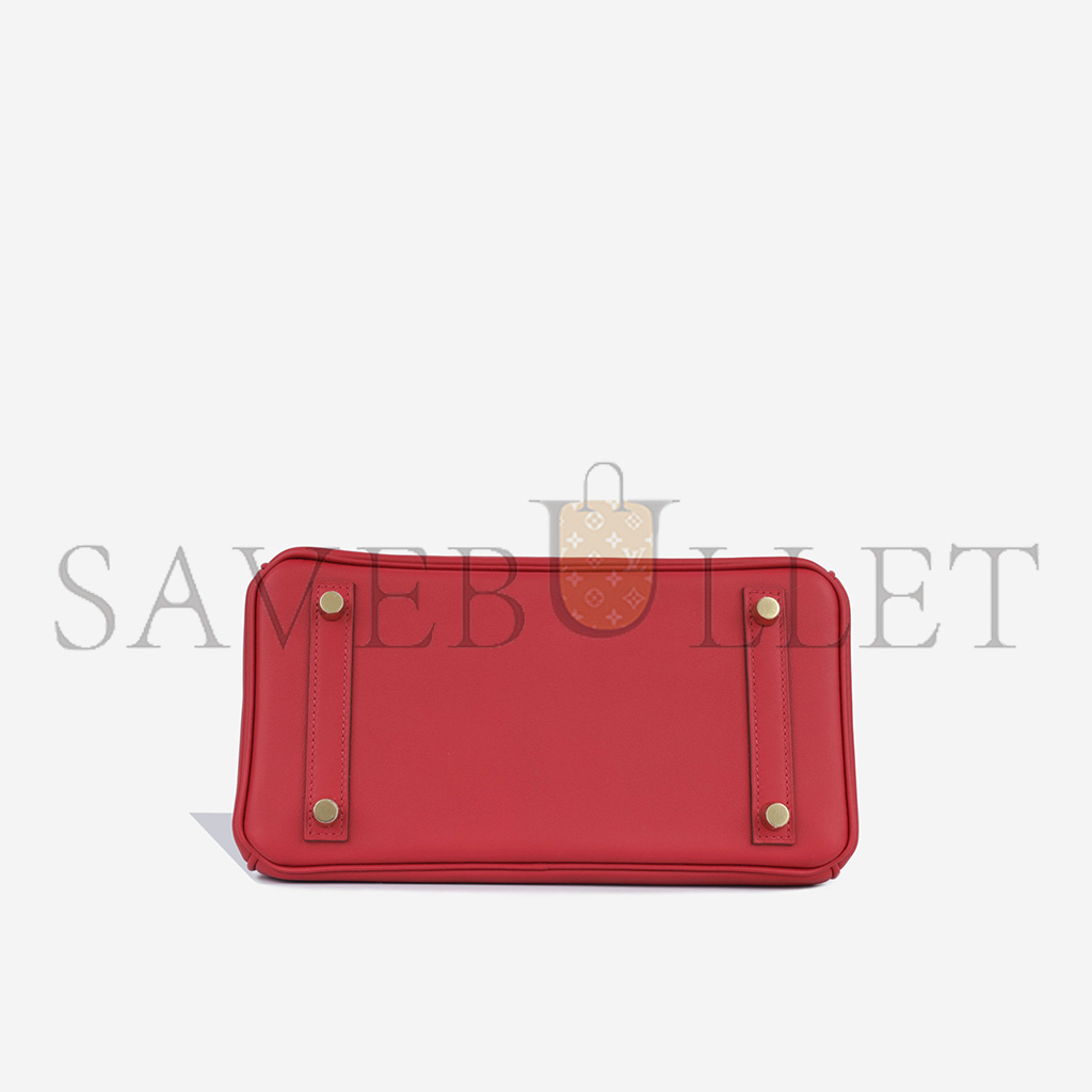 H**mes master birkin 25 swift leather flag red gold buckle h049362ck12 (25*20*13cm)
